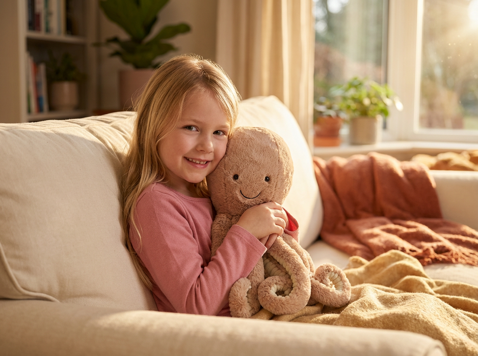 Cuddly Brown Octopus Plush Toy – Ultra-Soft Stuffed Animal