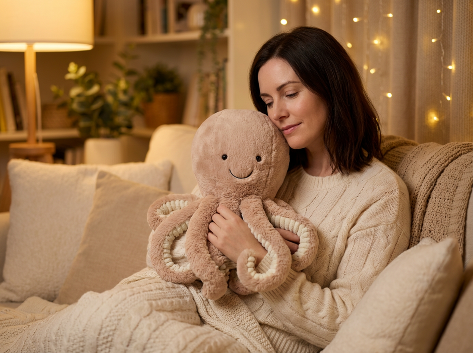 Cuddly Brown Octopus Plush Toy – Ultra-Soft Stuffed Animal