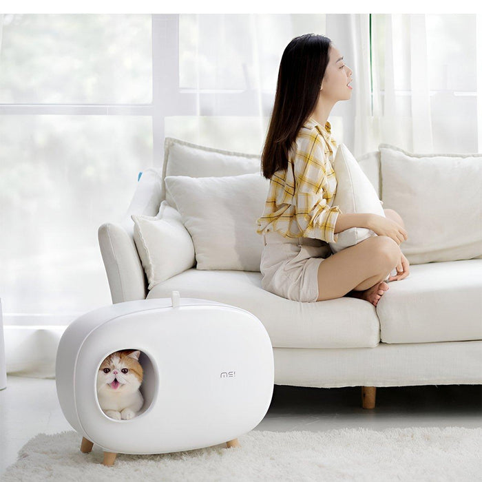 Makesure Cat litter Box Cat Litter Tray - White