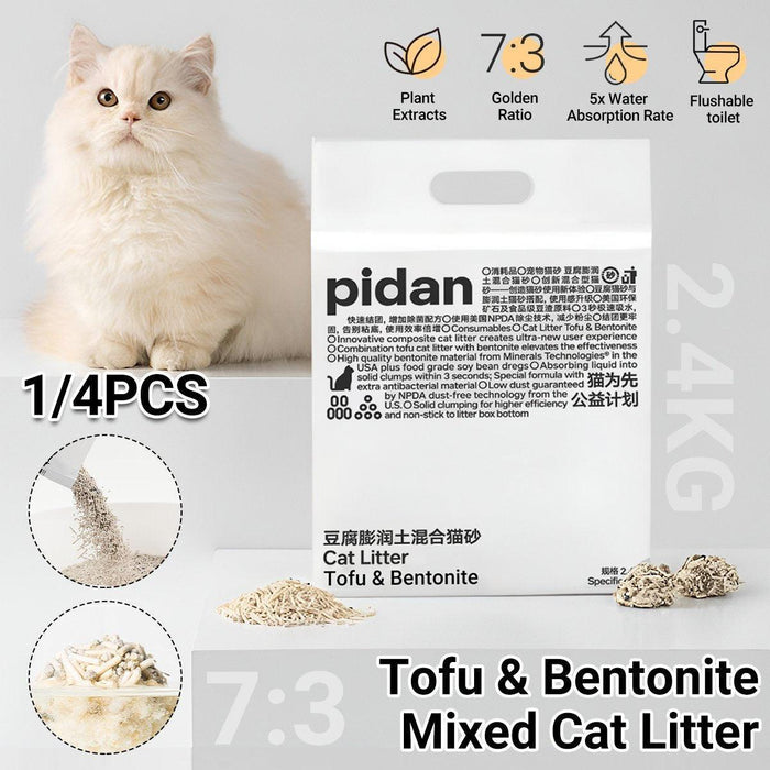 Cat Litter Mixed Crushed Bentonite & Tofu  - 2.4kg x 1