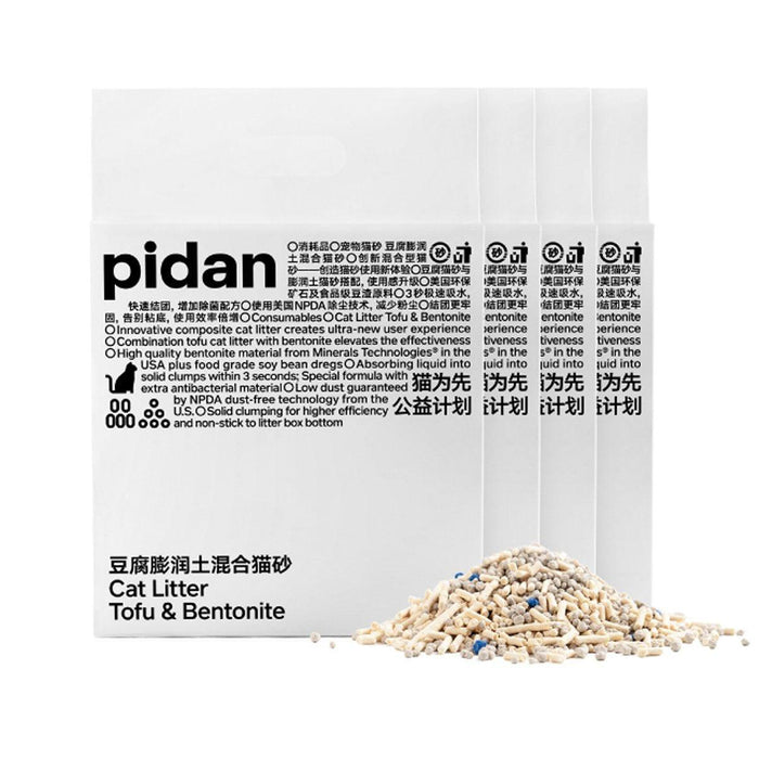 Cat Litter Mixed Crushed Bentonite & Tofu  - 2.4kg x 4