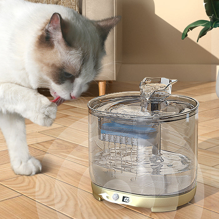 Pet Water Fountain with Dual Flow Modes and Timer 2.2L