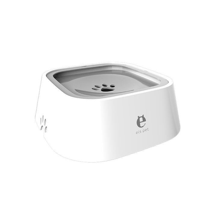 Els Pet | Pet Water Bowl for Dogs and Cats - 1L Capacity, Splash-Proof and Anti-Wet Mouth Design - Grey