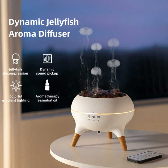 Diffuser with Timer, Ambient Lighting, and Adjustable Mist Modes - Jellyfish