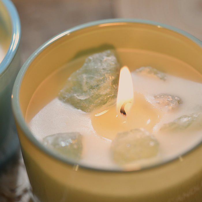 Scented Candle - 3 PCS (Gardenia) Macaron Crystal Stone