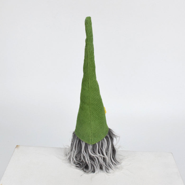 2 Pcs Charming Green Gnome - Plush Faceless Gonk with Long Dangle Legs - Adorable Shelf Sitter Home Decor Accent