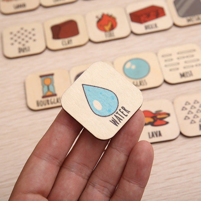 Wooden Mineral & Gemstone Educational Puzzle - Colorful Geology Toy for Kids