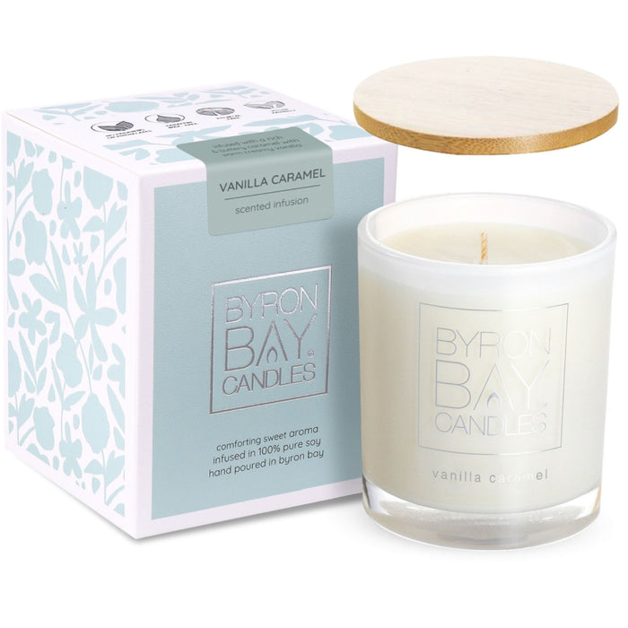 Byron Bay Candles | Large 50 Hour Scented Pure Soy Candle - Vanilla Caramel