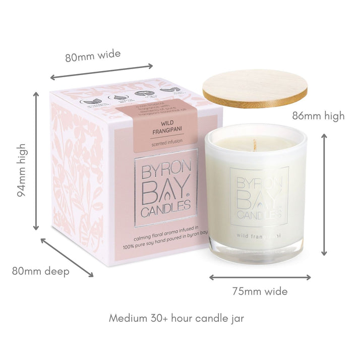 Byron Bay Candles | Scented Pure Soy Candle - 30 Hour - Wild Frangipani