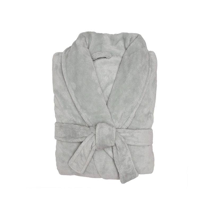 Bambury Microplush Bathrobe - Silver - Lozza’s Gifts & Homewares 