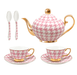 Petite Tea Set Houndstooth - Lozza’s Gifts & Homewares 