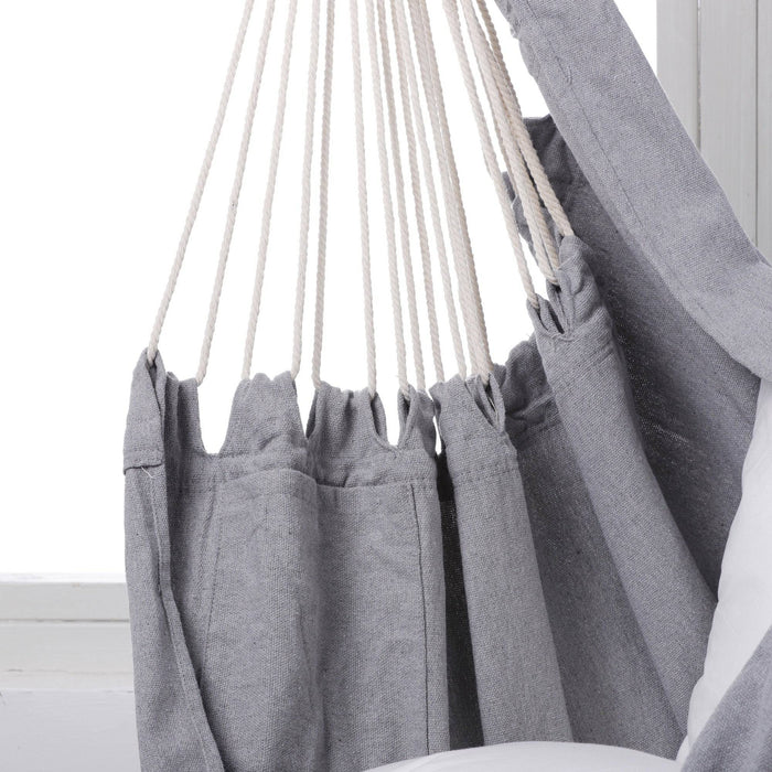 Sherwood Home Indoor and Outdoor Hammock Chair Swing with Cushion- Grey - Large 125x185cm - Lozza’s Gifts & Homewares 