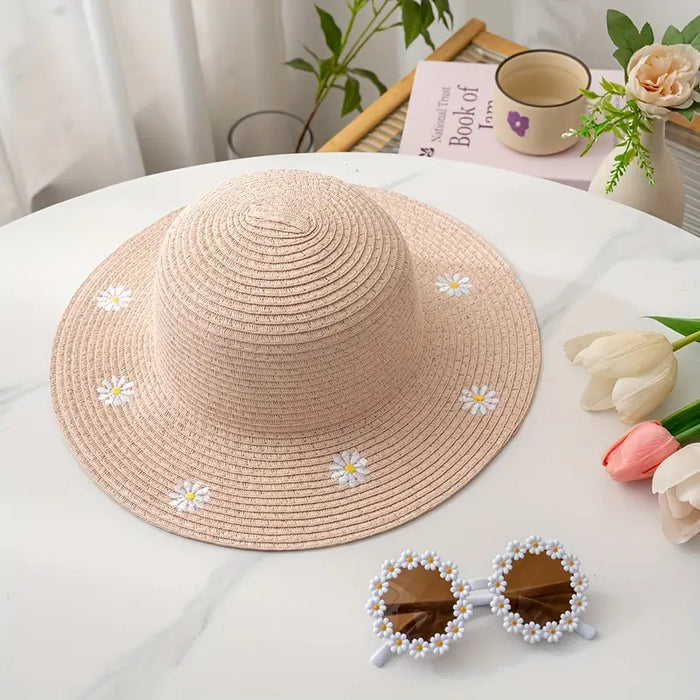 Sunflower Girls Hat – Wide Brim Summer Hat for Kids | 100% Woven Paper Straw 30cm