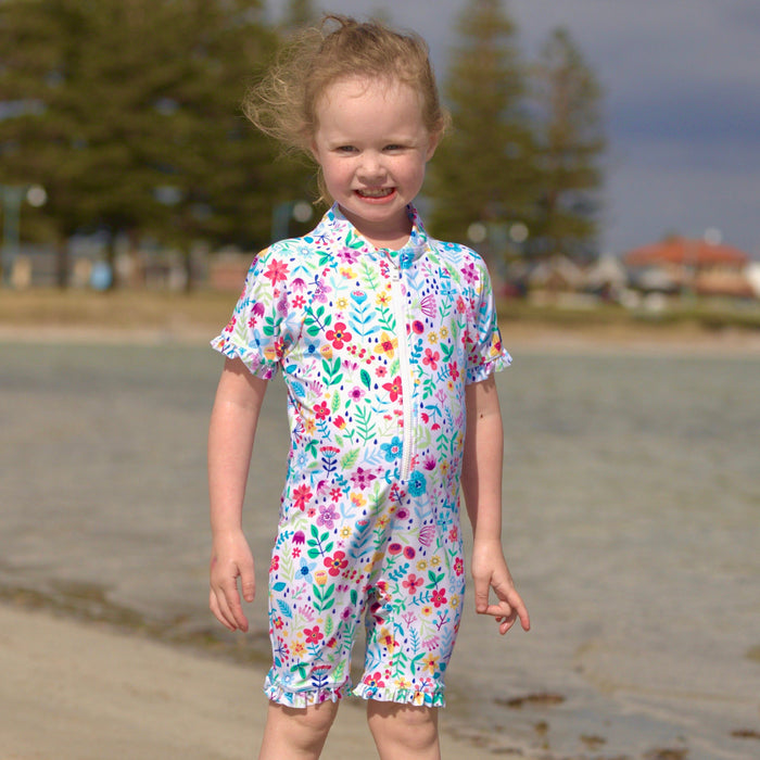 Ruffle Sunsuit | Ditsy Daisy