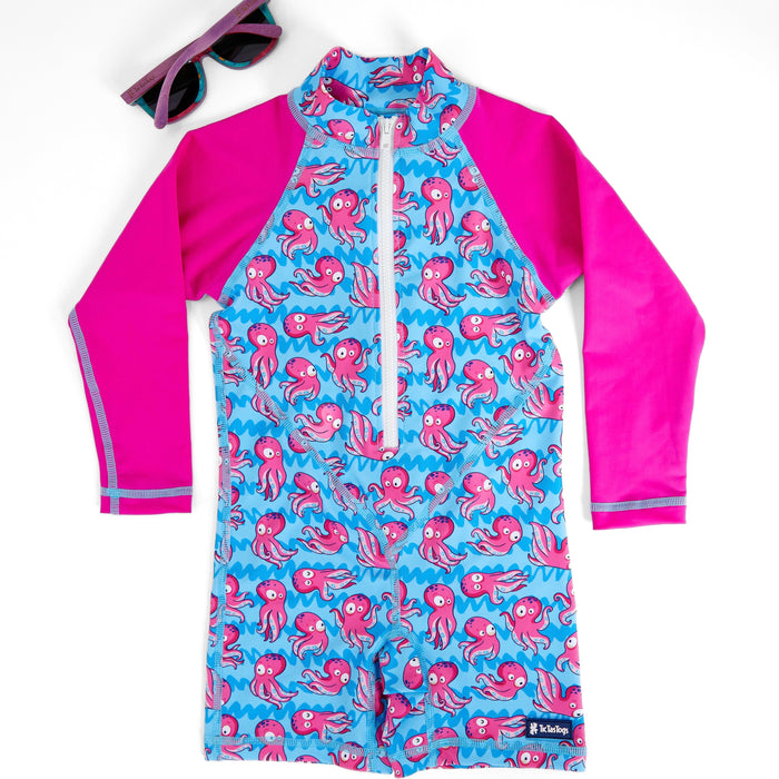 Girls All-in-one Swim Snap Sunsuit | Squid-gy!