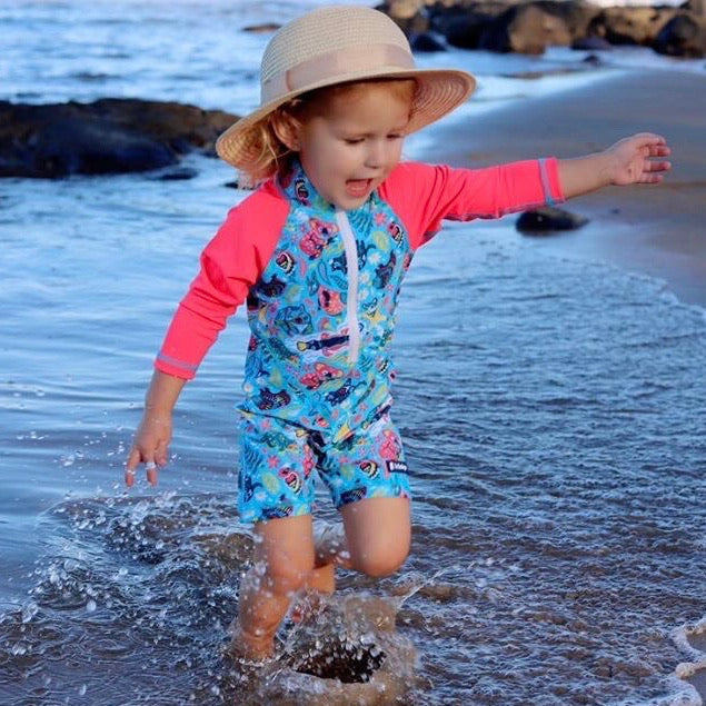 Kids All-in-one Snap Swim Sunsuit | Bush Wonderland