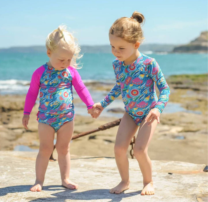 Girls Long Sleeve Swimsuit | Bush Blooms