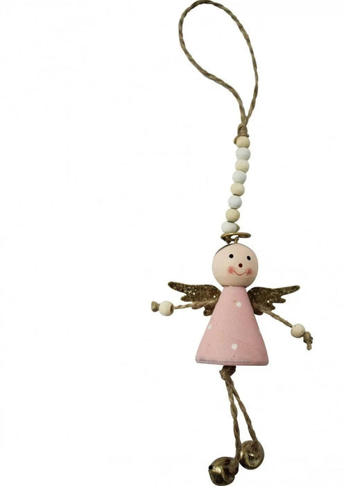 Christmas Hanging Angel Ornament – Pink Halo Decorative Hanging Décor | Festive Tree Decoration