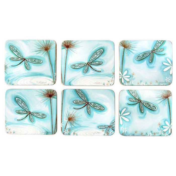 Cinnamon Coasters Dragonfly Dreams set of 6 - Lozza’s Gifts & Homewares 