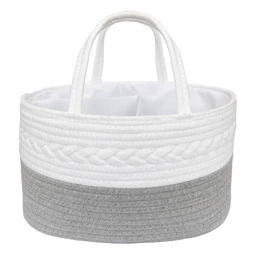 100% Cotton Rope Nappy Caddy - Small - Grey/White - Lozza’s Gifts & Homewares 