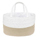 100% Cotton Rope Nappy Caddy - Small - Natural/White - Lozza’s Gifts & Homewares 