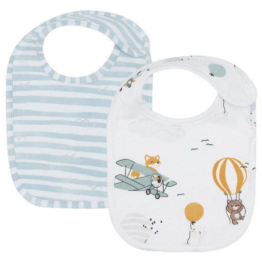 Baby Bibs - 2 Pack - Up Up & Away - Lozza’s Gifts & Homewares 