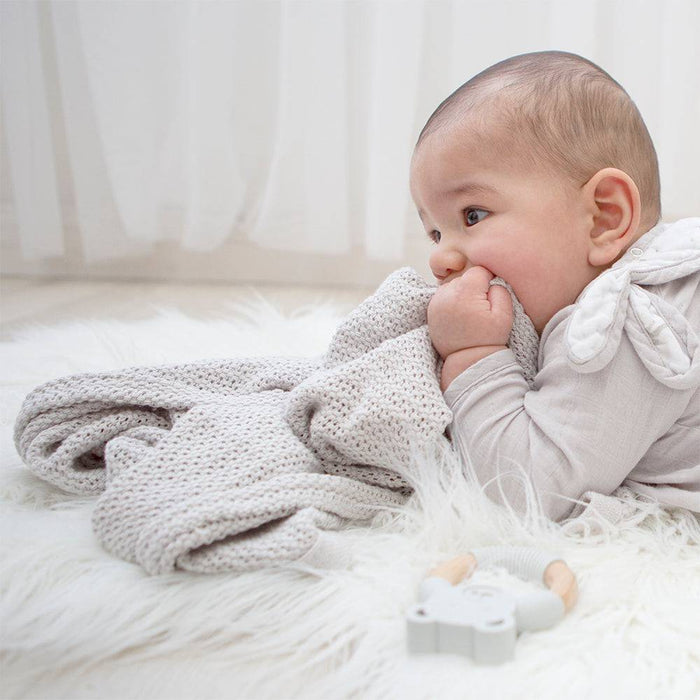 Organic Cot Cellular Blanket - Grey - Lozza’s Gifts & Homewares 