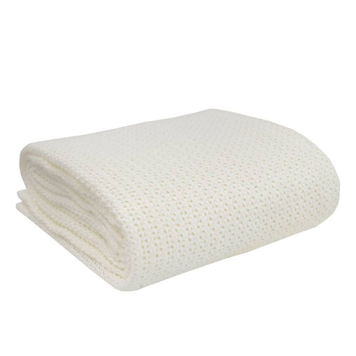 Organic Cot Cellular Blanket - Natural White - Lozza’s Gifts & Homewares 