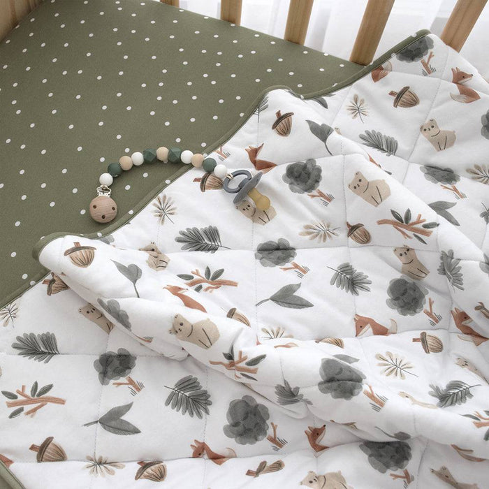 Quilted Reversible Cot Comforter - Forest Retreat - Lozza’s Gifts & Homewares 