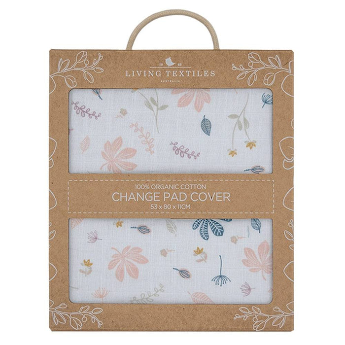 Organic Muslin Change Pad Cover - Botanical - Lozza’s Gifts & Homewares 