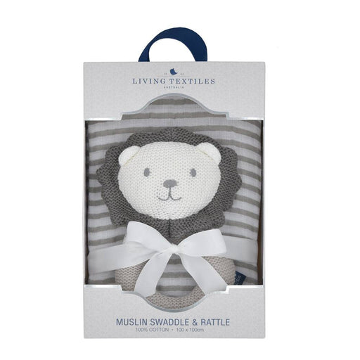 Austin the Lion Rattle & Muslin Gift Set - Lozza’s Gifts & Homewares 