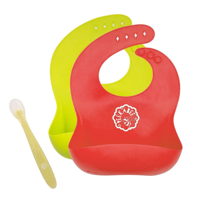 Silicone Bibs (Set of 2) - With Bonus SiliSpoon - Lozza’s Gifts & Homewares 