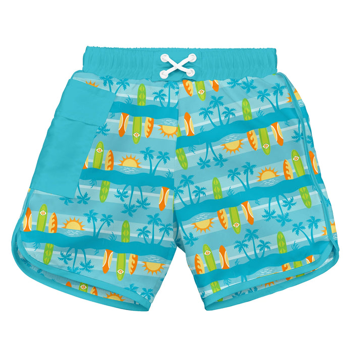 i.play Mix & Match Pocket Board Shorts w/Built-in Reusable Absorbent Swim Diaper