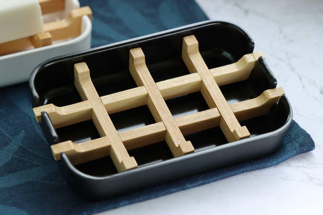 Bamboo Ecofriendly Soap Dish - Nature Rack - Black - Lozza’s Gifts & Homewares 