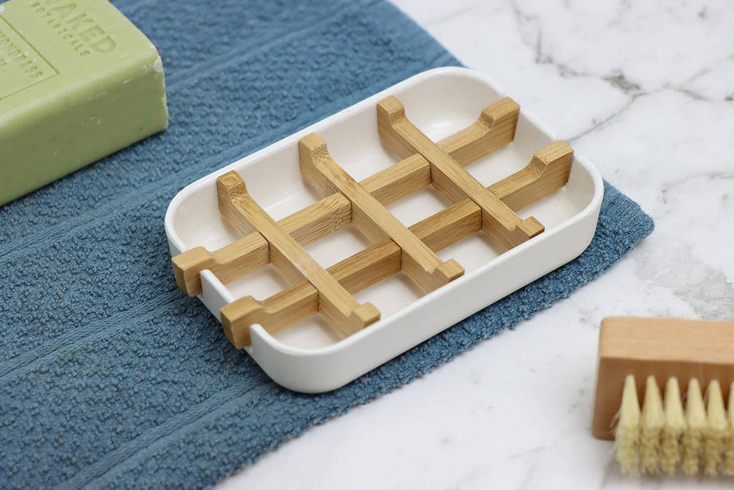 Bamboo Ecofriendly Soap Dish - Nature Rack - Natural - Lozza’s Gifts & Homewares 