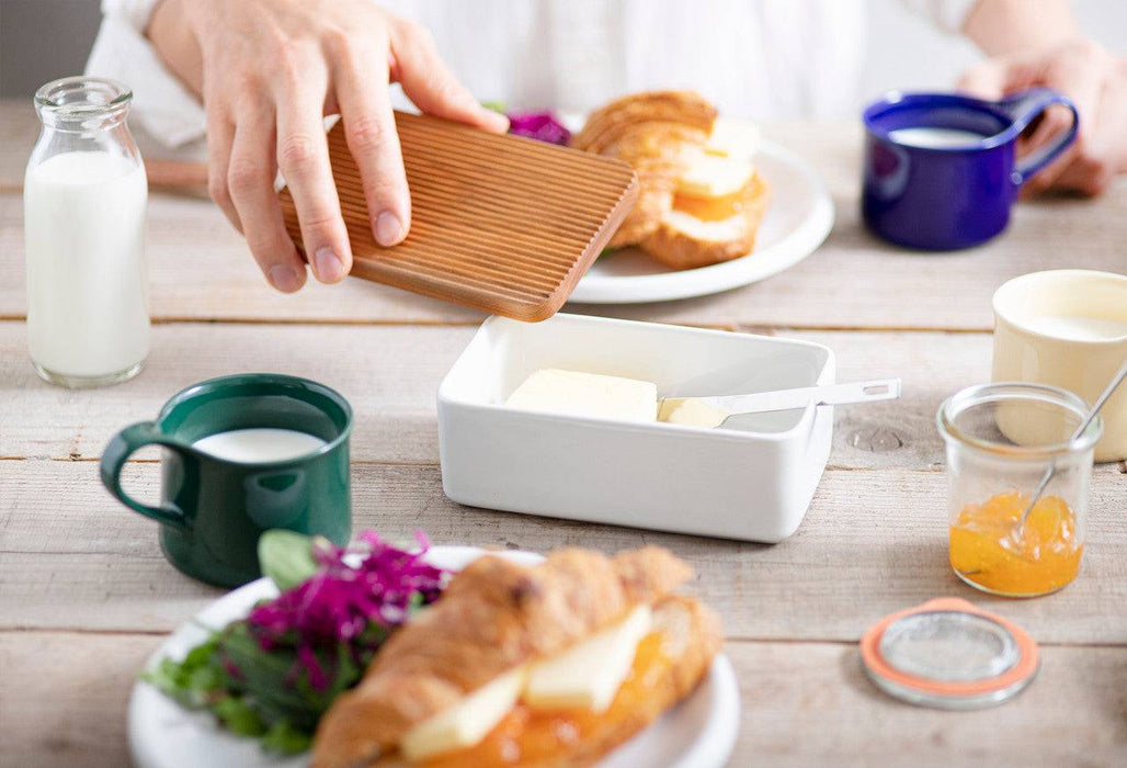 White Butter Case with Cherry Lid - Lozza’s Gifts & Homewares 